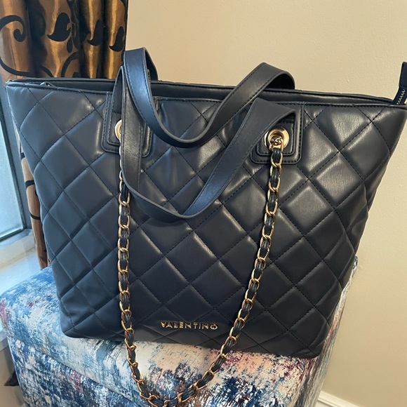 Neavy Blue/quilted design/ Tote Bag by Valentino - Picture 1 of 6